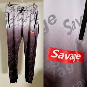 ENCRYPTED NWT Ombré Savage LOGO SWEATPANTS Jogger PANTS Size MEDIUM